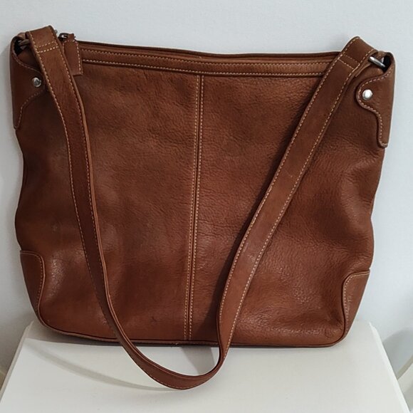 Tignanello brown genuine leather shoulder bag, VG used condition - Picture 1 of 10